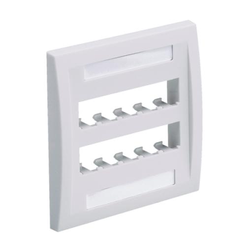 [PANDUIT_CFPE10IW-2GY] Panduit Placa de Pared Vertical Ejecutiva, Salida Para 10 Puertos Mini-Com, Con Espacios Para Etiquetas, Color Blanco Mate