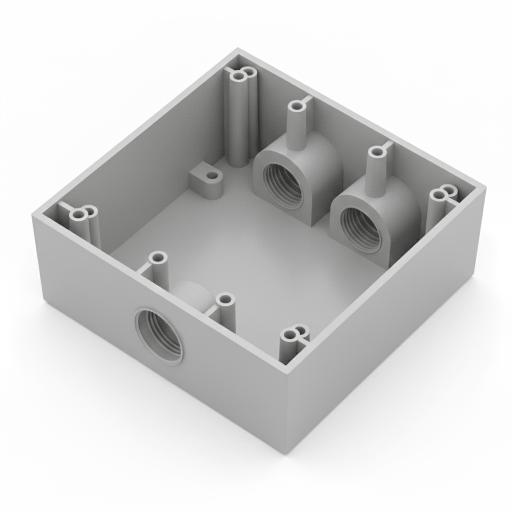 [RAWELT_RC-0485] RAWELT Caja Condulet Cuadrada de 3/4" (19.05 mm)/ 3 Bocas (2 Arriba-1 Abajo) / A Prueba de Intemperie.