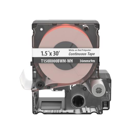 [PANDUIT_T150X000BWM-WH] Panduit Casete de Etiquetas de Vinilo de Cinta Continua, Color Negro Sobre Rojo, Uso Interior/Exterior, 35.8 mm de Ancho x 9 Metros de Largo