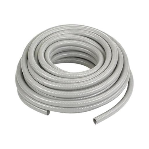 Hubbell Manguera hermética flexible tipo PolyTuff no metálica, gris de 1" y 100 pies. Uso comercial/industrial.