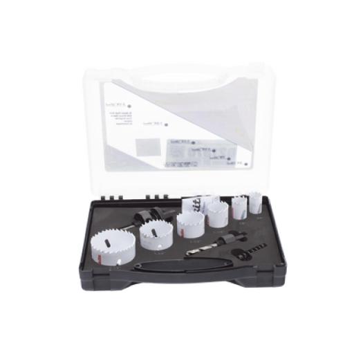 Makita Kit de broca sierras (3/4 - 2 1/4 in) incluye 6 piezas de broca sierras, 2 adaptadores y resorte de expulsión.