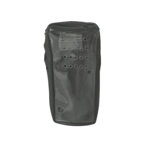 Syscom Funda Reforzada de Piel con Frente Transparente para IC-F14/S, IC-F24/S, IC-F3021/S/T, IC-F4021/S/T, IC-F33G/S/T, IC-F43G/S/T/TR.