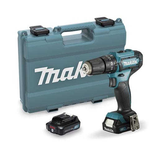 [MAKITA_HP-333-DSAE] Makita Taladro Combinado de 12Vcc, con tecnología CXT, (Incluye 2 Baterías y Cargador Rápido, Maletín plástico).