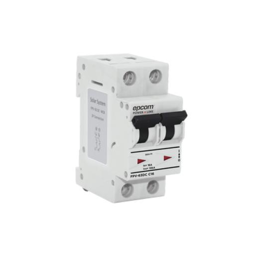 [EPCOM_FPV63] Epcom Protección Térmica 2P, 16A,  Corriente Directa  800 Vcc para Aplicación Fotovoltaica Montaje Riel DIN