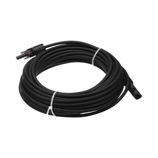 Epcom Cable Fotovoltaico 50 m, Negro, Calibre 10 AWG con Terminales MC4 en Ambos Extremos