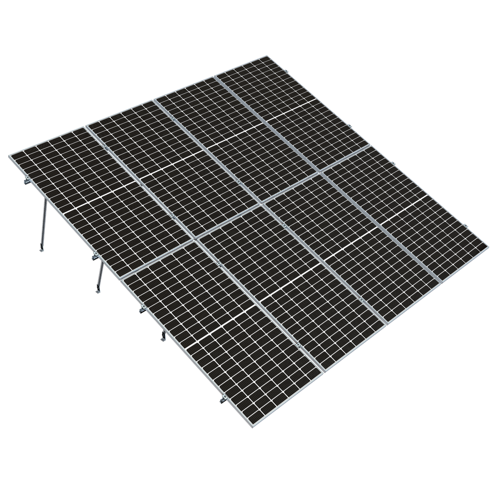 [Aluminext_NXT-SM-2V4-B] Kit Estructura Next-Rail Vertical 8 paneles (+500W) en 2 filas 20°