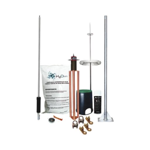 [TOTALGROUND_KIT-MASTER-DIPOLOV2] Total Ground Kit de Pararrayo Dipolo con Electrodo y Accesorios de Instalación para Techo.