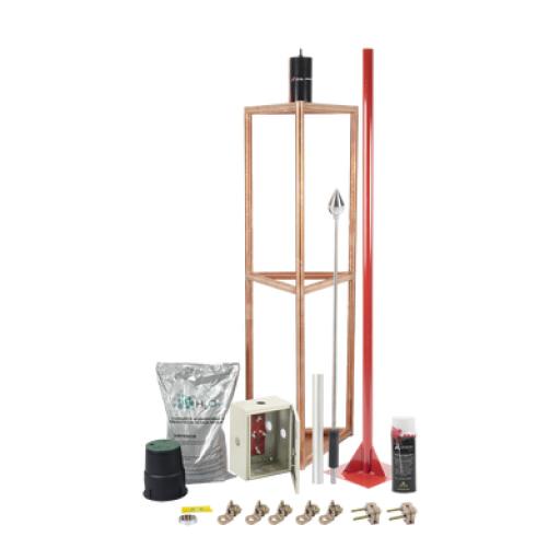 [TOTALGROUND_KITMASTER05V2] Total Ground Kit Pararrayo con Accesorios para Protección de Diámetro de 300m.