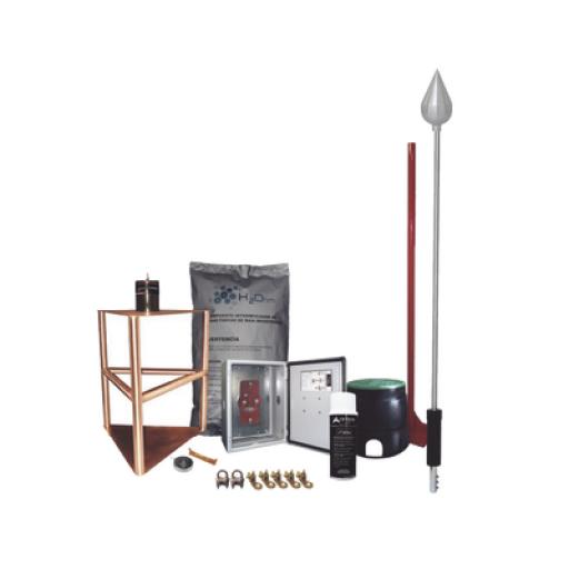 [TOTALGROUND_KIT-MASTER-03-V2] Total Ground Kit Pararrayo con Accesorios para Protección de Diámetro de 200m.