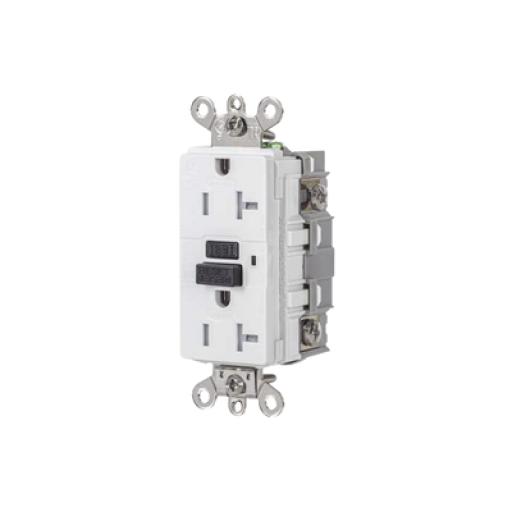 [HUBBELL_HUB-GFS-G5362-W] Hubbell Contacto GFCI 20 A 125 V / Resistente a Intemperie / A prueba de manipulaciones / Color Blanco (Nema 5-20R) / Grado Industrial.