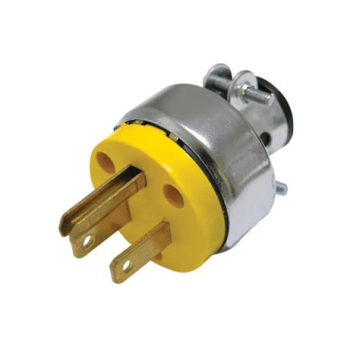 [URREA_SYS-136507] Urrea Clavija Blindada con Abrazadera Aterrizada / 15 A 125 V / 50/60 Hz / ABS/ Metal / Color Amarillo.