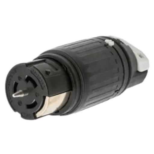 [HUBBELL_HUB-CS83-64C] Hubbell Conector Industrial de Bloqueo / 50A 3-Fases Delta 250V CA / 3-Polos 4-Hilos/ Conector Hembra / Color Negro y Blanco